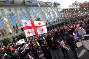 Miles de manifestantes impugnan la toma de posesión del nuevo presidente "ilegítimo" de Georgia frente al Parlamento